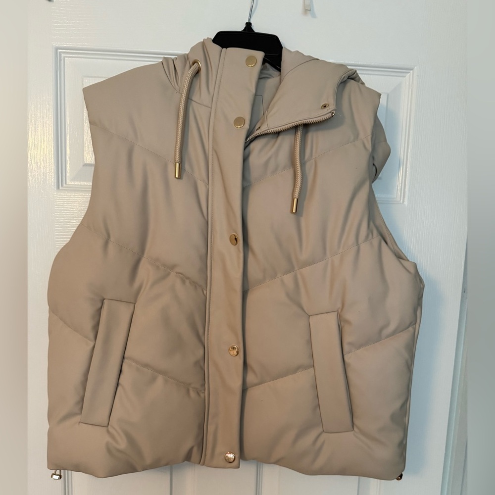 Zara Vegan Leather Puffer Vest